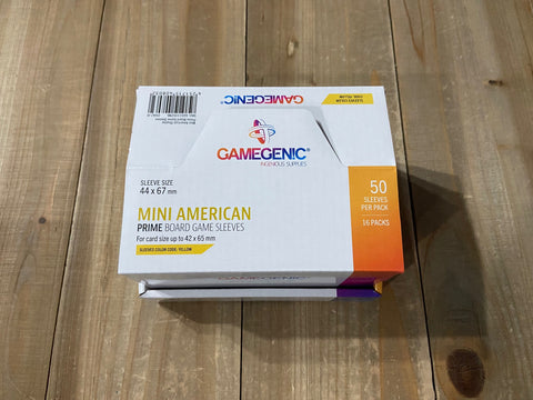 Caja Prime Mini American Board Game Sleeves 44x67mm - AMARILLO / YELLOW - Gamegenic