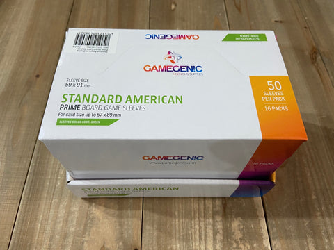 Caja Prime Standard American Board Game Sleeves 59x91mm - VERDE / GREEN - Gamegenic